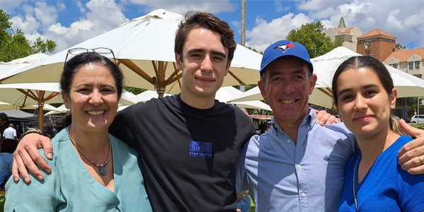 The Martins family (l-r) Evan, Dominic (BSc Actuarial Science), John and Isabellla